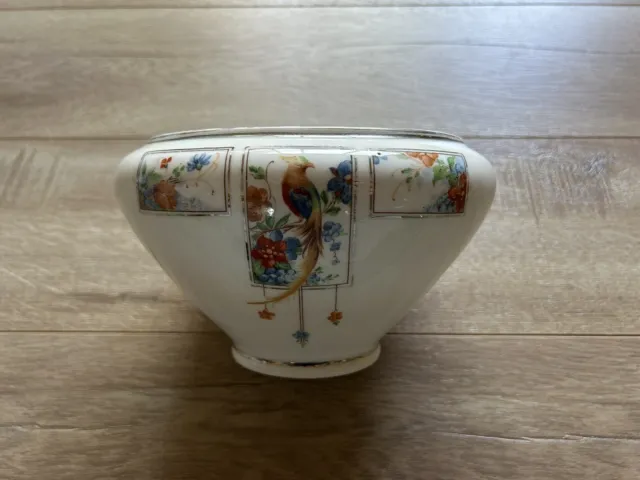 Vintage Royal Rochester Hand Painted Golden Phesant Fraunfelter Bone China Bowl