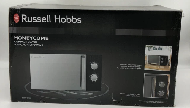 Russell Hobbs - RHMM715-EU – Honeycomb Handmatige magnetron Solo 17 liter en 700 W, wit, met 5 standen, geïntegreerde timer en ontdooifunctie Russell Hobbs - RHMM715-EU – Honeycomb Handmatige magnetron Solo 17 liter en 700 W, wit, met 5 standen, geïntegreerde timer en ontdooifunctie