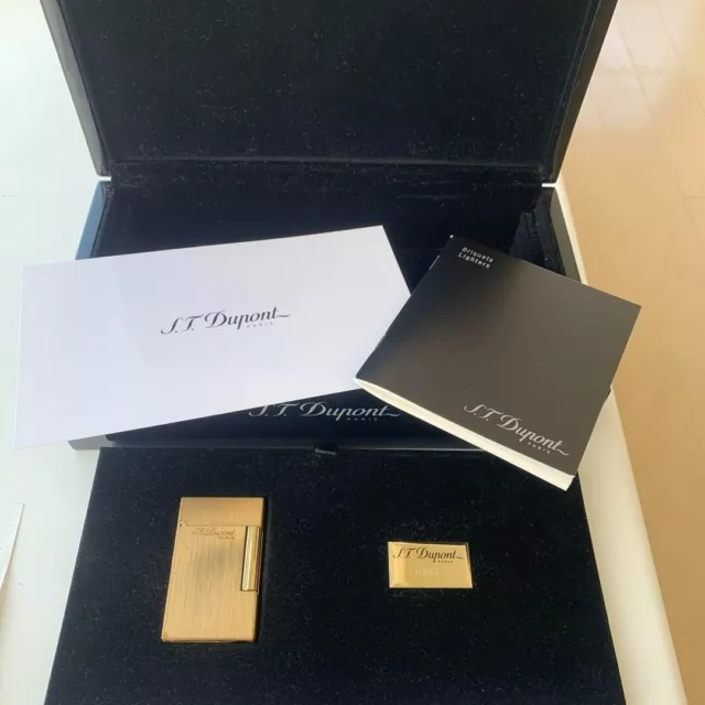 Limited S.T.Dupont Gas Lighter LIGNE2 Atelier Yellow gold with box card