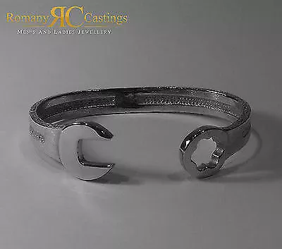 Baby's Solid Sterling STAMPED 925 Silver Highly Polished Spanner Bangle 20 grams