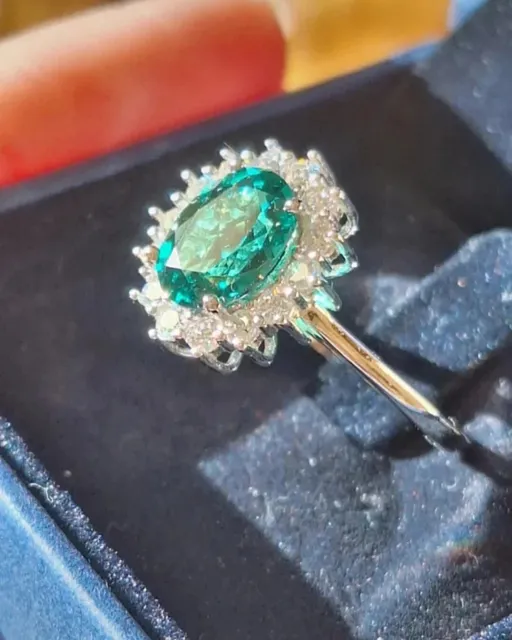 Anello In Argento Massiccio S925 con Smeraldo