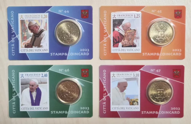 Vatikan - Stamp- & Coincards mit 50 Cent Münze - verschiedene Jahre zur Auswahl