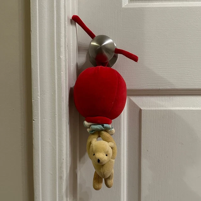 Vintage Winnie The Pooh Bear Classic Red Balloon GUND Toy Musical for Baby Crib 