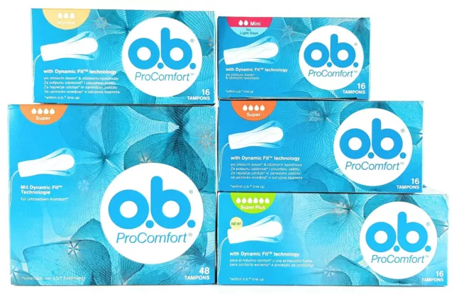 O.B. Pro Comfort Tampons Light days, Normal and Super 64PCS