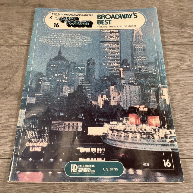 EZ TODAY Broadways Best 16 for all organs, piano & guitar