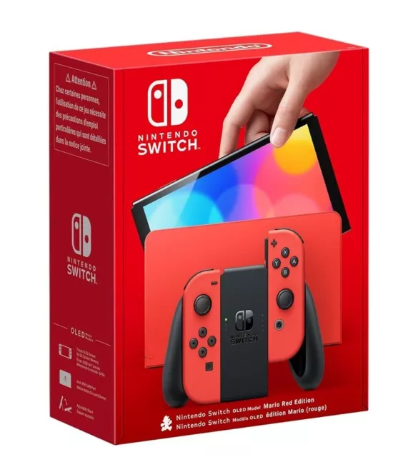 Nintendo Switch Konsole (OLED-Modell) - 64GB - Mario-Edition - Rot "NEU & OVP"