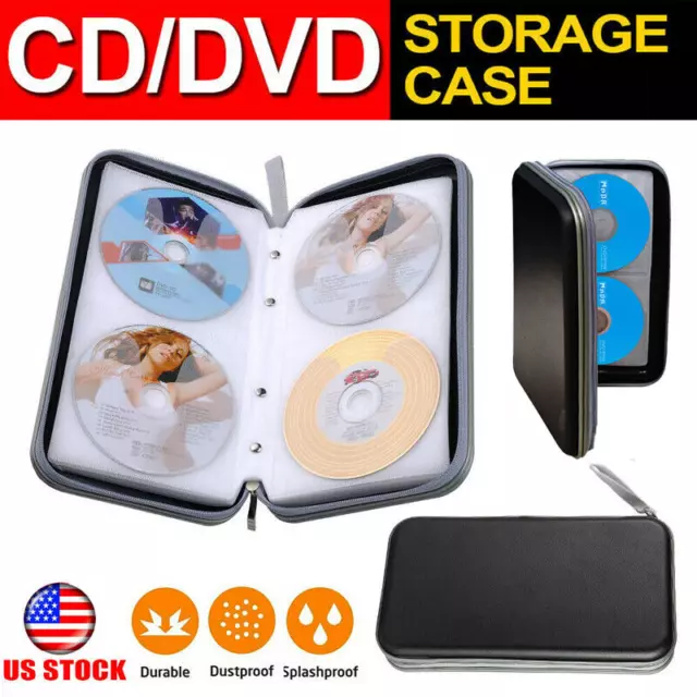 80 Disc Sleeves CD DVD VCD Carry Case Bag Holder Wallet Storage Ring Binder Book