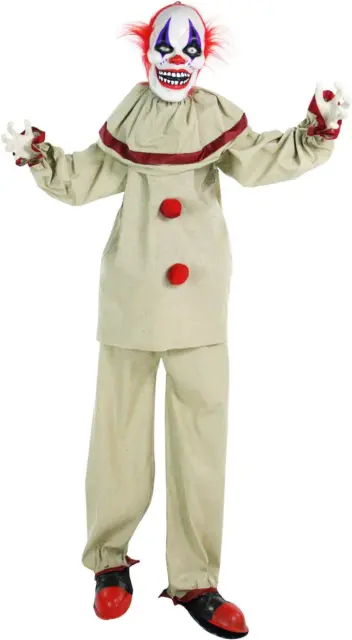 Life-Size Scary Animatronic Talking Clown with Touch Activated Lights and Sounds