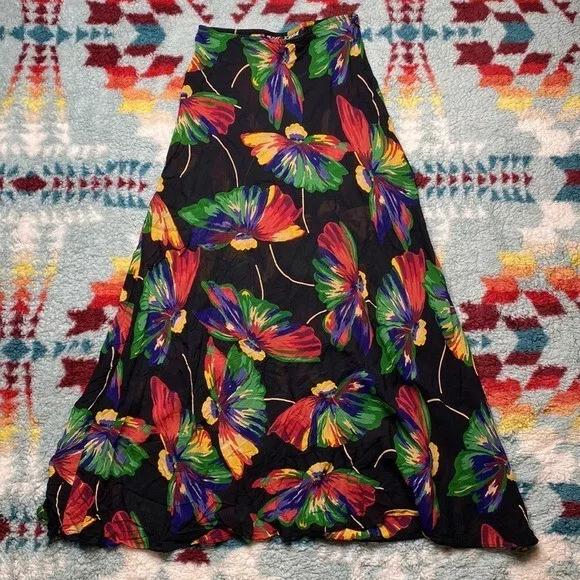 Betsey Johnson vintage 90s sheer floral skirt s small