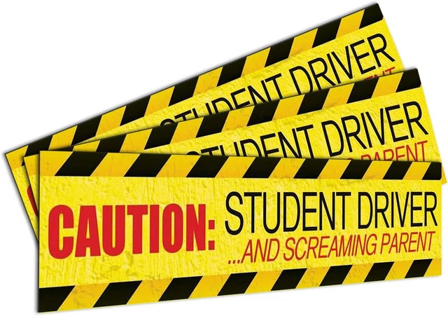 ' Caution: Student Driver/Screaming Parent' Magnet - Bumper Stickers for a New D