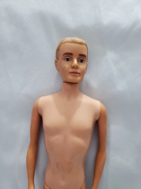 Vint. Barbie Doll Ken W/ Flocked Blonde Hair, Needs Cleaning  Some Hair Gone 61'