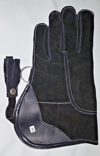 Gant De Fauconnerie Altawash Cuir Daim Double Couche 12 Pouces - Taille Standard Charbon Noir