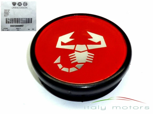 4 Enjoliveurs Cache-moyeu 56mm Pour Abarth 595, 500 Abarth, 124 Spider - En ABS, Diamètre 60mm, Installation Clip