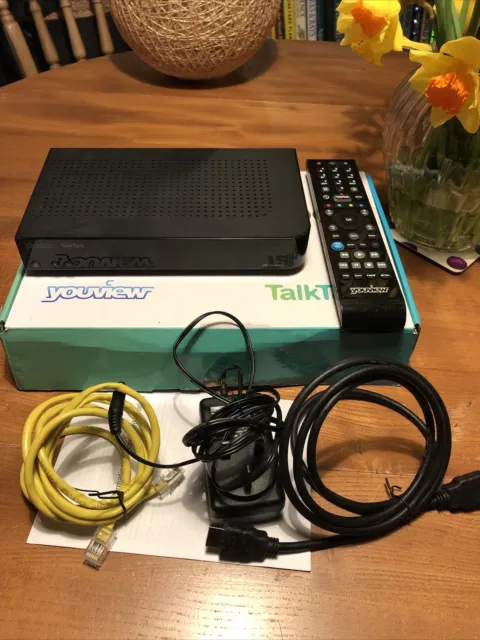 YouView DN360T Freeview Box + Remote + Cables HDMI Scart Ethernet + Original Box