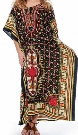 Womens Hippie Boho Caftan Dress Kaftan Kimono Sleeve Cocktail Maxi Plus Size