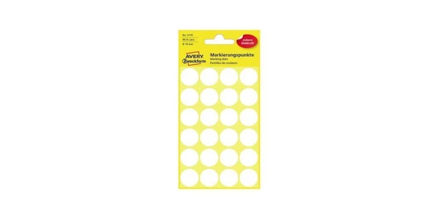 AVERY Zweckform Etiketten 3170 Markierungspunkt Ø18mm weiß 96 Stück