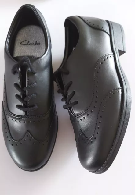 Clarks SAMI WALK  Girls JNR Black Leather Lace Up School Shoes UK 13-13.5 Kids