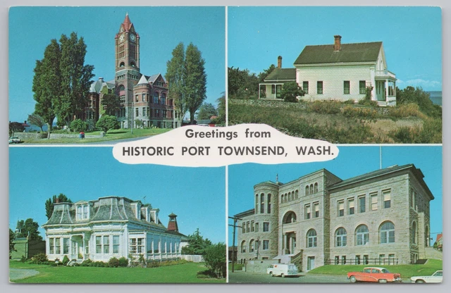 State View~4 Buildings In Historic Port Townsend WA~Vintage Postcard
