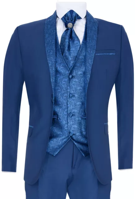 Costume homme 3 pièces tweed à chevrons bleu marine et carreaux coupe –  TruClothing FR