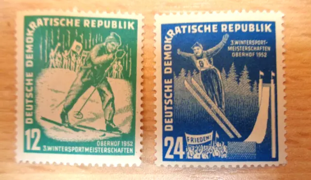 Ddr 1952 Marken Satz 3. Wintersportmeisterschaften Oberhof Postfrisch