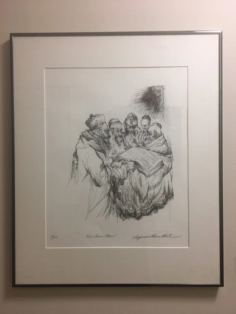 Five Pious Men by Seymour Rosenthal Hand Signed and Framed 62/250 Five Pious Men by Seymour Rosenthal Hand Signed and Framed 62/250