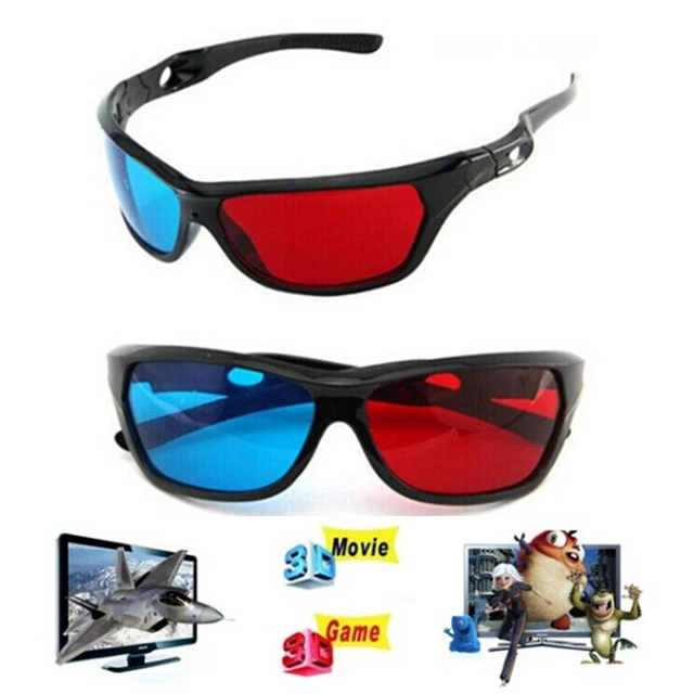 3D Glasses Red Blue Black Frame For Dimensional Anaglyph TV Movie DVD Ga.h3 EO