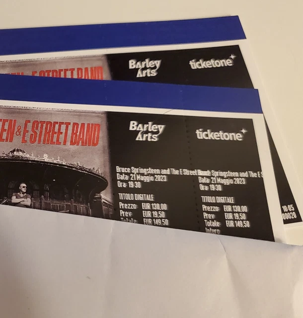 2 Biglietti Pit Bruce Springsteen Roma 21 Maggio 2023
