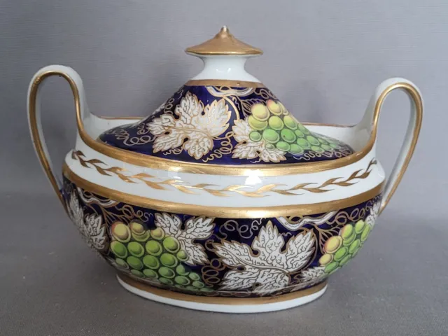 New Hall Hand Painted Grapevine Pattern 779 Sucrier C1805-12 Preller Collection