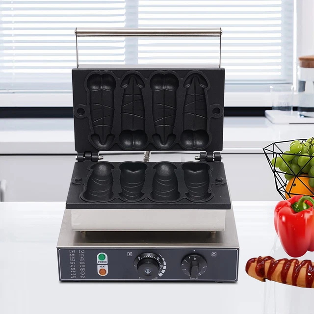 COMMERCIAL ELECTRIC HOT Dog Shaped Waffle Maker Machine Hot Dog Waffle