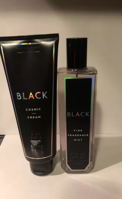 Bath Body Works Cosmic BLACK Fragrance Experiment Mist & Cream 8oz Rare New