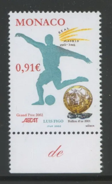 Monaco 2002 MNH** Luis Figo*Football*Golden Ball*ASCAT*Real Madrid*Sports 1v set