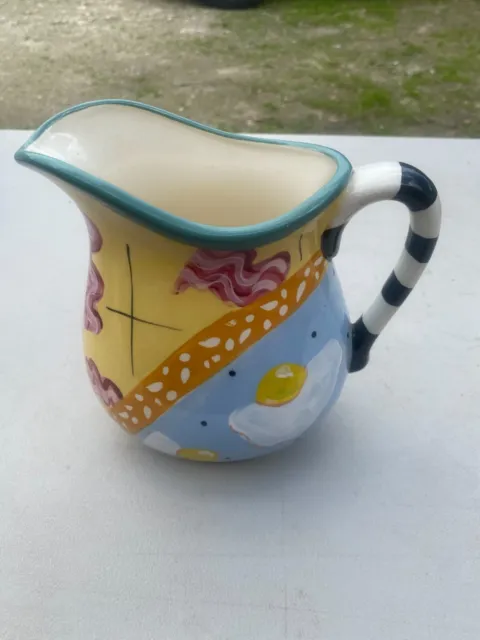 Droll Designs Hand Painted 7 1/2” Ceramic Pitcher Jug