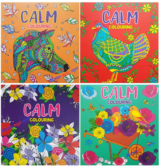 Anti-Stress Adult Colouring Books Colour Therapy Book Calm ALL AGES