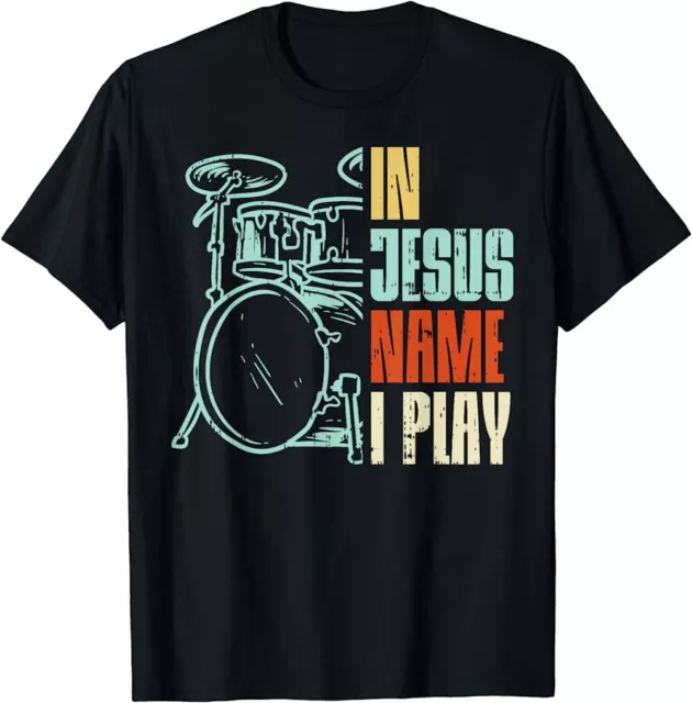 New Limited Jesus Name I Play Drums God Drumming Music Gift Classic T-Shirt 2