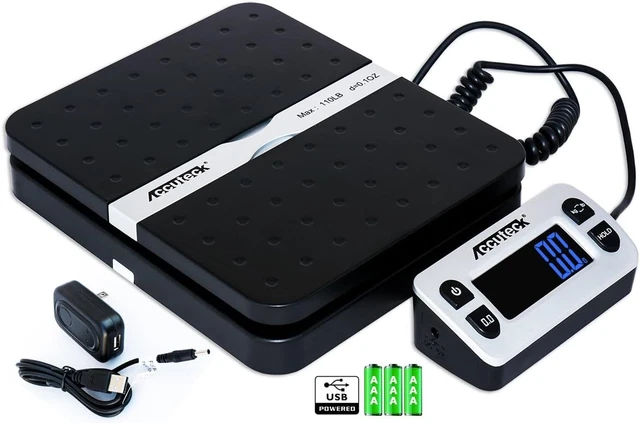 110lbs x 0.1 oz. Digital Shipping Postal Scale, Black (W-8580-110-Black)