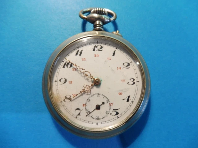 Ancienne Montre De Poche (gousset) En Argent - Mécanique, Années 50 - Vendue En L'état Avec Sa Boîte