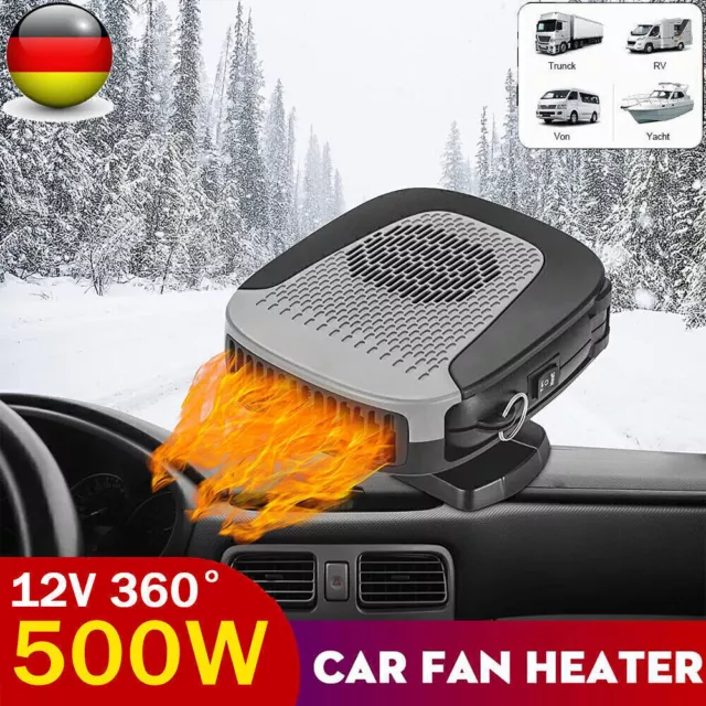 Heizlüfter 12V 500 Watt Kfz Auto Zusatzheizung Keramikheizer Scheibenenteiser