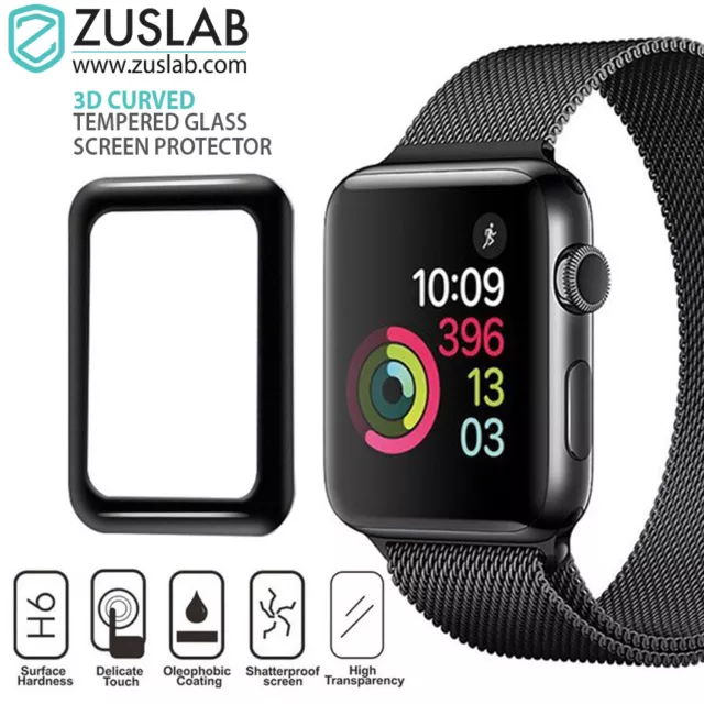 for Apple Watch 38mm 42mm Genuine ZUSLAB 3D Tempered Glass Screen Protector