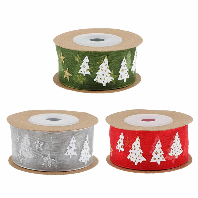 1 Roll/5m Christmas Grosgrain   Ribbon Gift Wrapping   Decor