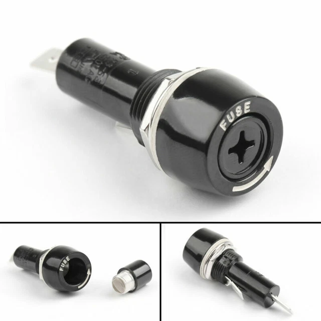 Portafusibili A Pannello Topteng R3-14C - Per Fusibili Vetro 6x30mm - 10A 250V - Montaggio Facile - Foto 3