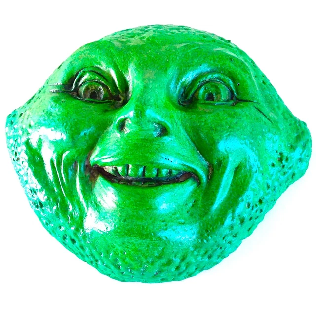 Handmade Green Lime, Sour Collectible Signed Original Whimsical Wall Sculpture