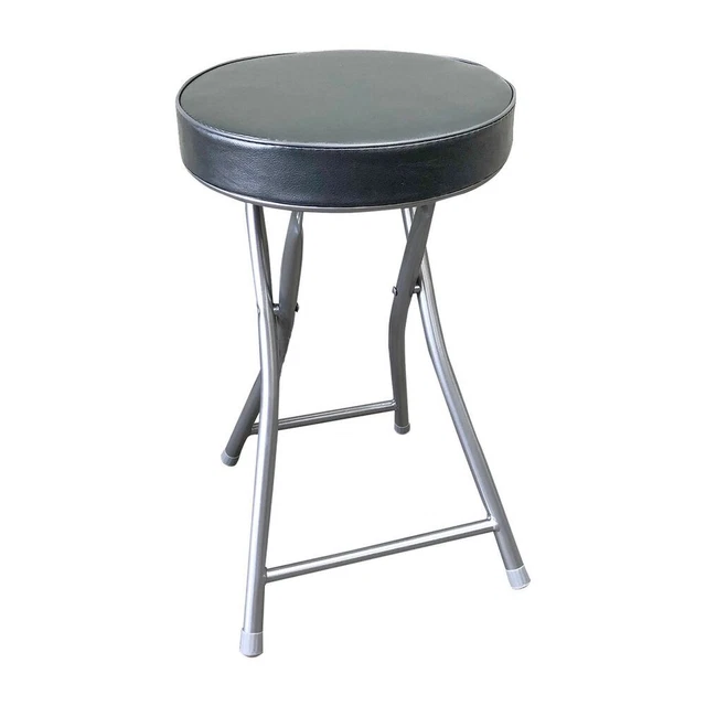 Taburete Plegable Versa Gris Polipiel [30 x 50 x 30 cm]