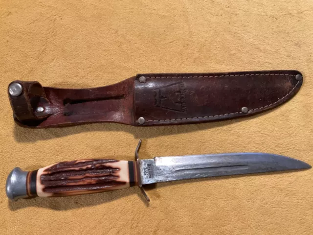 Vintage Monarch Fixed Blade Hunting Knife 2131 Japan W/ Sheath