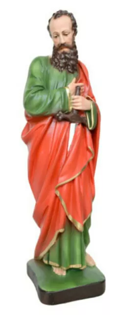 Statua San Paolo Cm 30 In Resina Decorata A Mano Produzione Artigianale Italiana