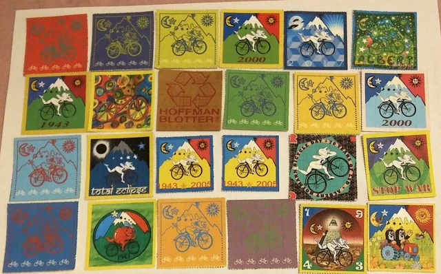 Blotter Art:Blotter Art~SMALL-SHEETS-Bike-Ride-24er/psychedelic goa acid-Artwork