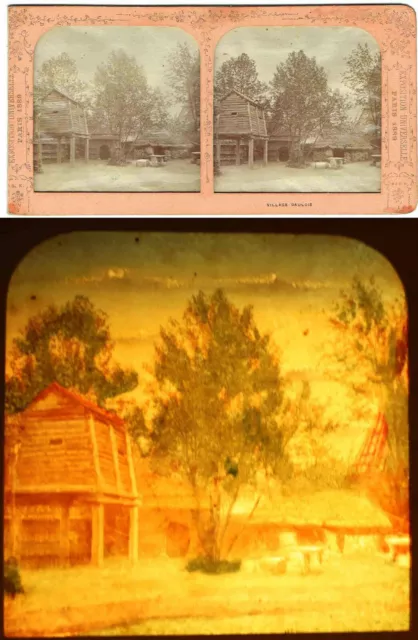 Polyoramic stereoscopic view EXPO UNIVERSAL PARIS 1889 / GALLOIS VILLAGE