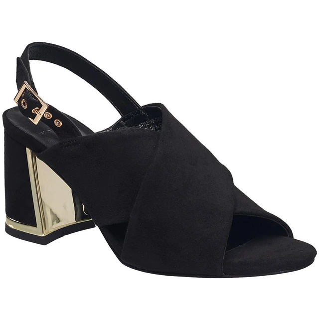 Halston Womens Chile Black Slingback Sandals Shoes 8.5 Medium (B,M) BHFO 6059
