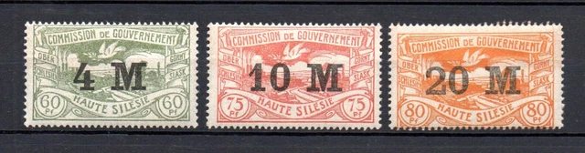 Oberschlesien 1922 Satz 41/43 Aufdrucke postfrisch