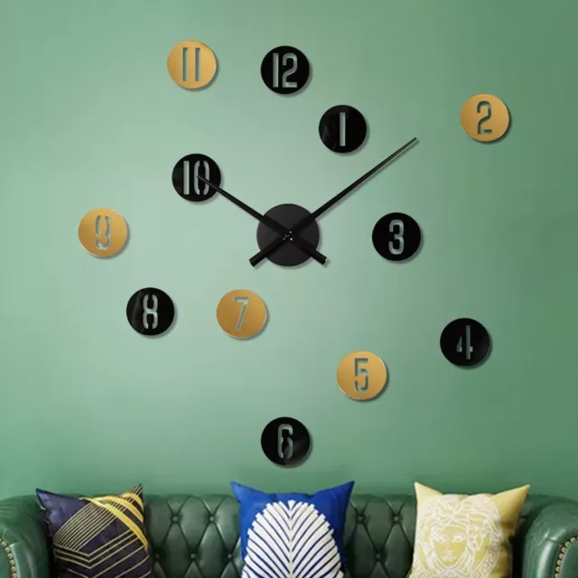 Trendy DIY Sticker Wall Clock with 3D Mirror Surface for Office and Home