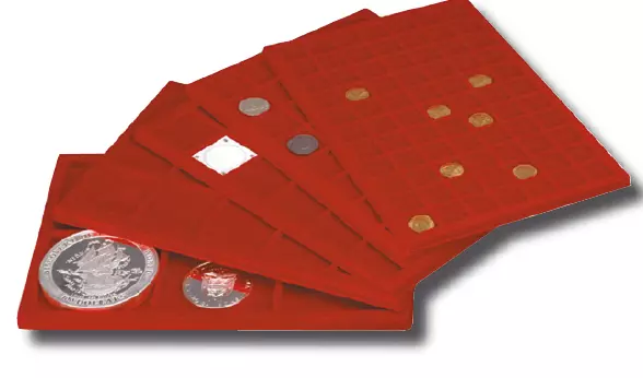 Vassoio per Monete Master Phil Grande in floccato rosso collezionismo Coins&More